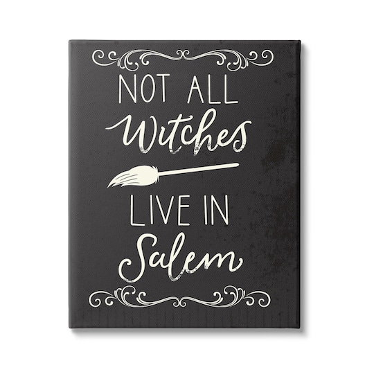 Stupell Industries Not All Witches Live In Salem Broom Canvas Wall Art